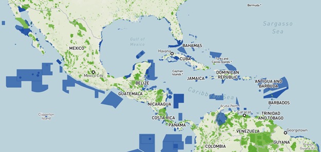 Mapa de México con Áreas Naturales Protegidas identificadas